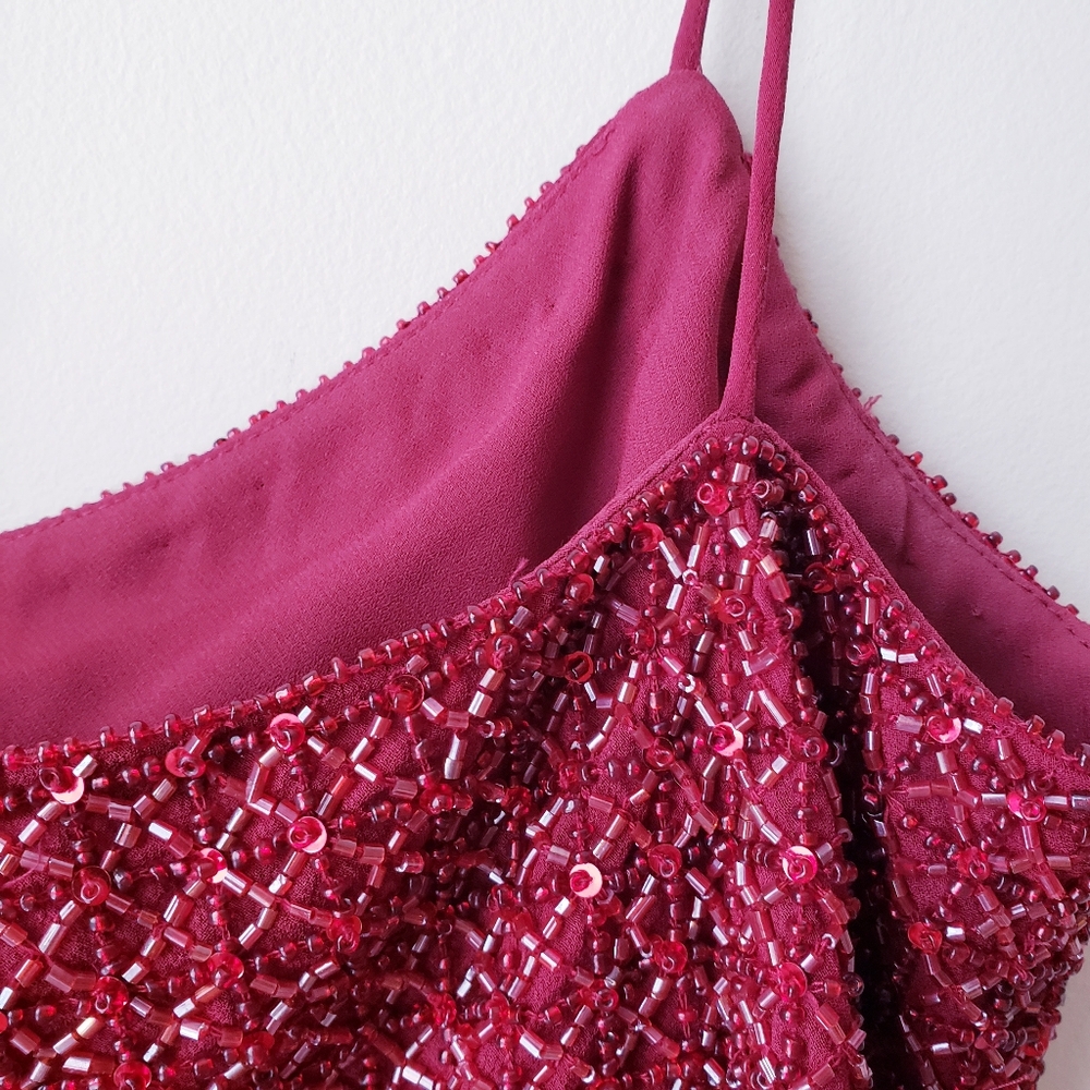 Ann Taylor Red Beaded Sequins Top - Picture 11 of 15